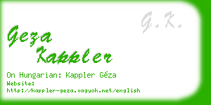 geza kappler business card